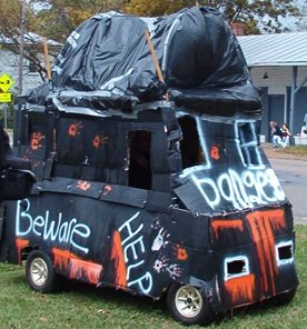 Golf Cart decorated for Halloween
