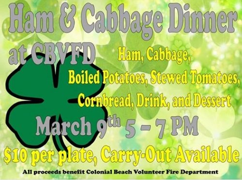 Ham and Cabbage Dinner flyer