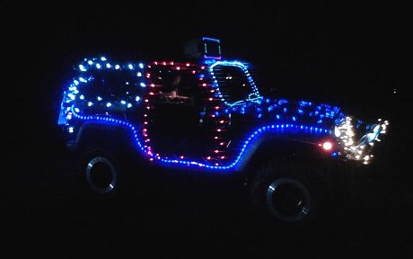 Lighted Jeep parade entry