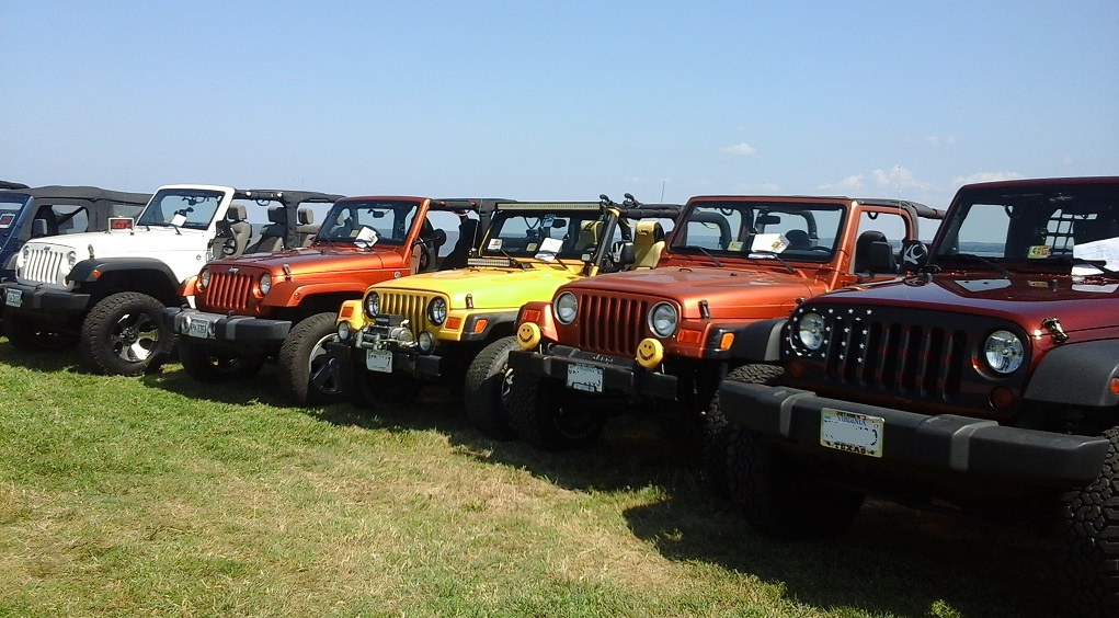 line of jeeps