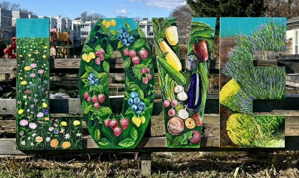 Community Garden LOVE sign Community Garden LOVE sign