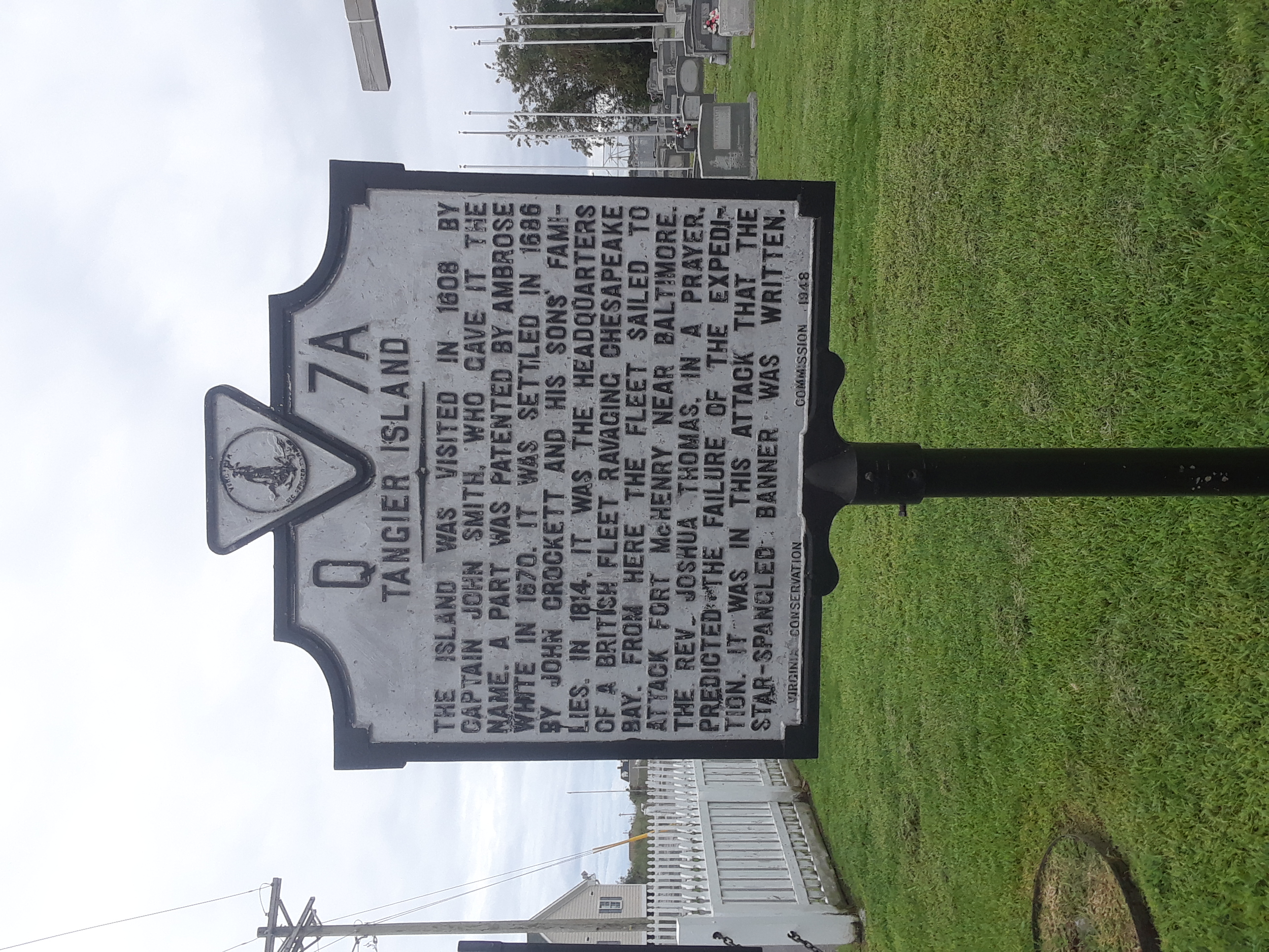 Tangier Island historical marker