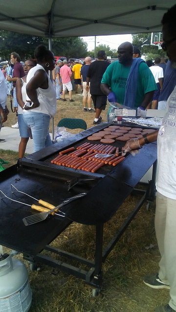 Burgers and Dogs on the grill