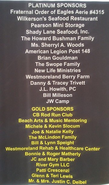 List of Platinum and Gold Sponsors