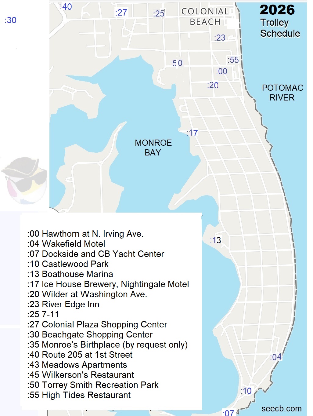 2026 Trolley Schedule Map 2026 Trolley Schedule Map